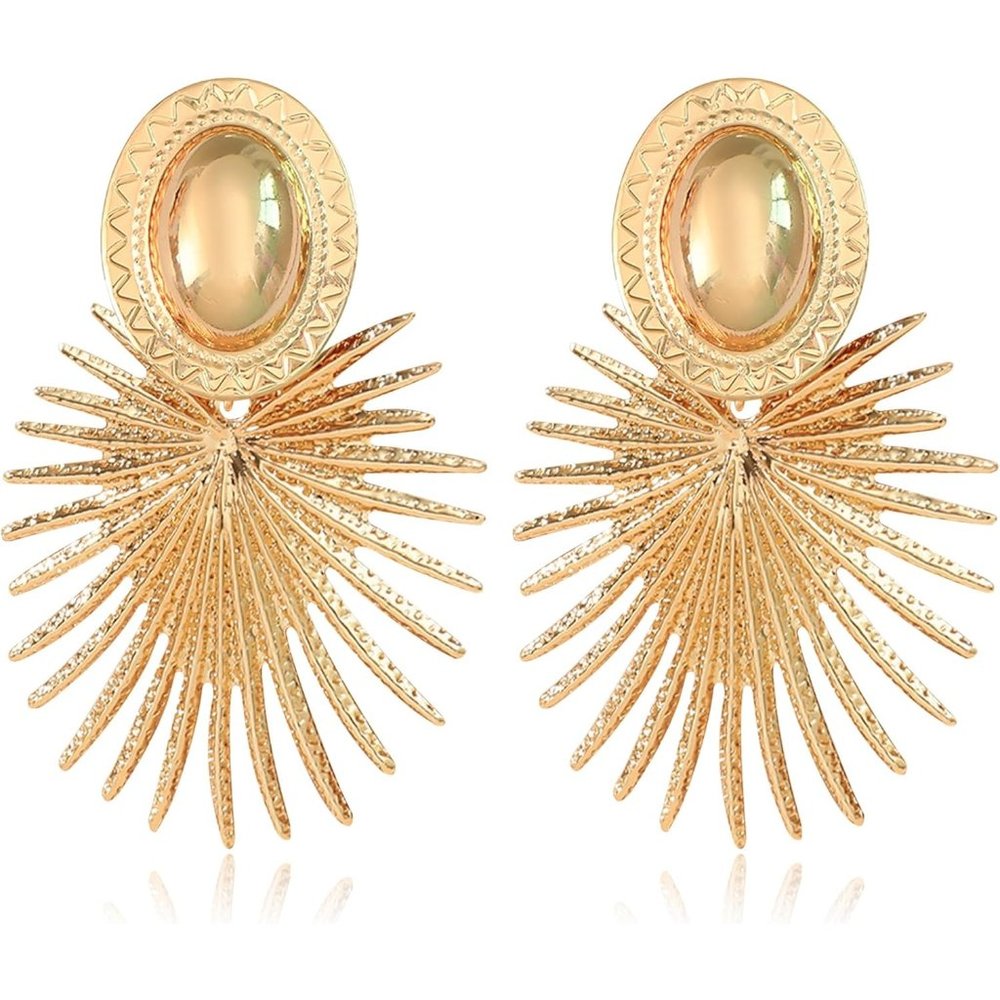 T-ztoss Heart Dangle Earrings Gold Star Statement Earrings Jewelry for Women